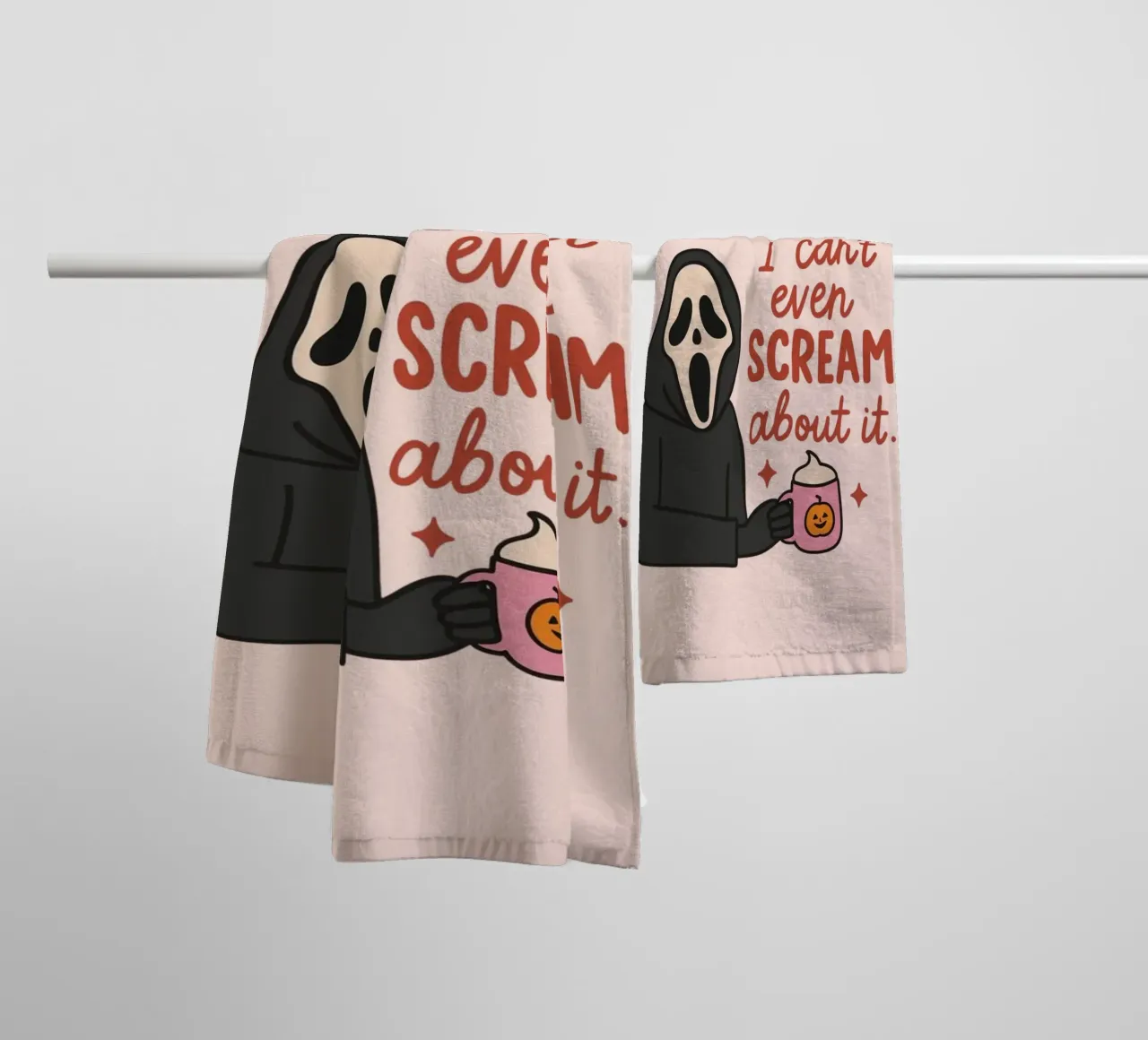 "Ik kan er niet eens over schreeuwen" Poster, Trendy Art badhanddoek van vintagepod