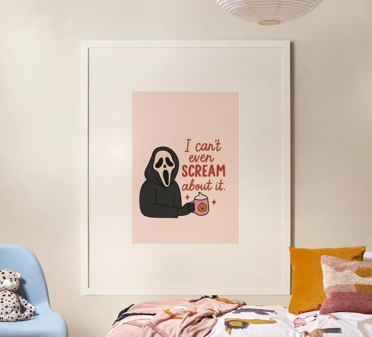 "Ik kan er niet eens over schreeuwen" Poster, Trendy Art poster met houten frame van vintagepod