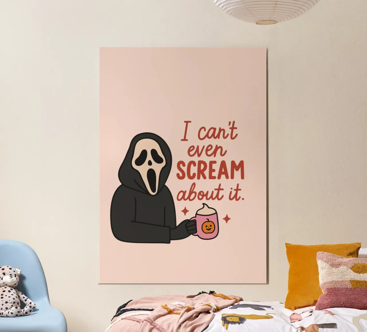 "Ik kan er niet eens over schreeuwen" Poster, Trendy Art poster met houten frame van vintagepod