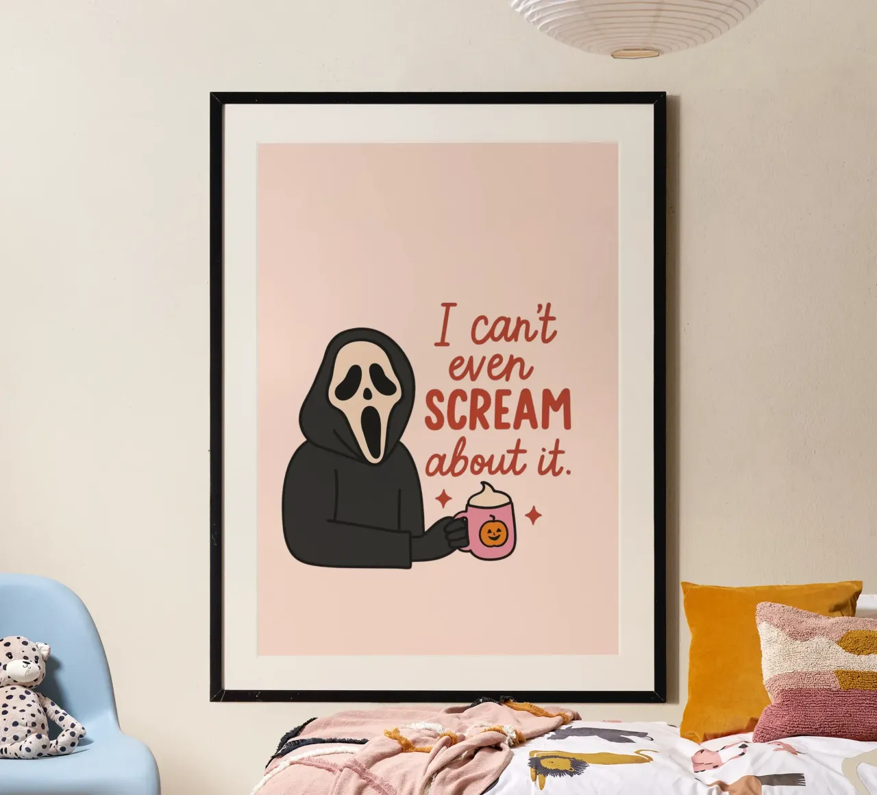 "Ik kan er niet eens over schreeuwen" Poster, Trendy Art poster met houten frame van vintagepod