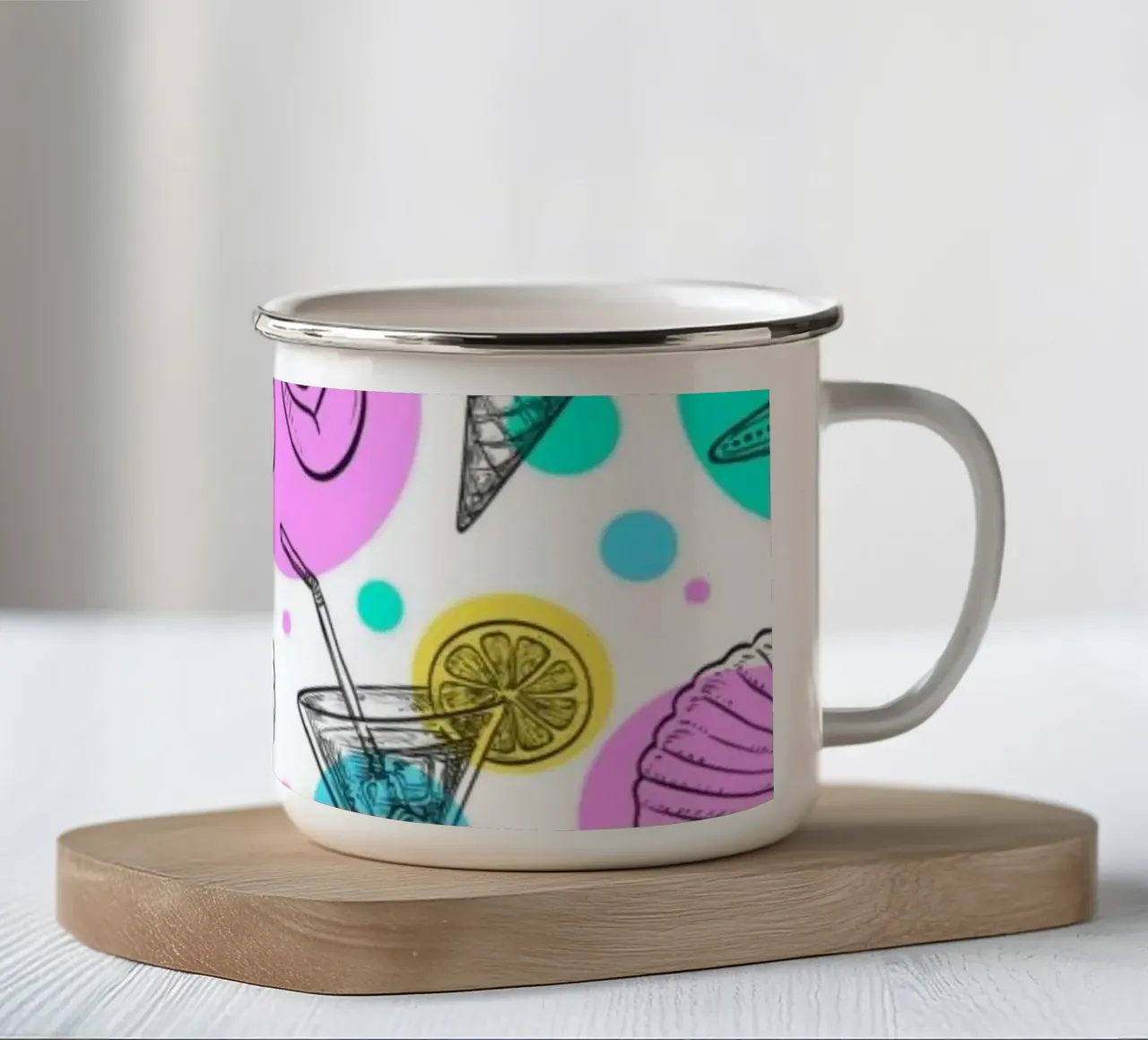 Modello estivo tazza in smalto da Unicorn Unlimited
