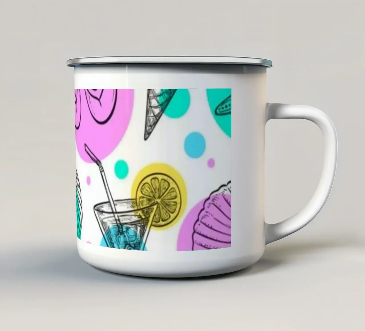Modello estivo tazza in smalto da Unicorn Unlimited