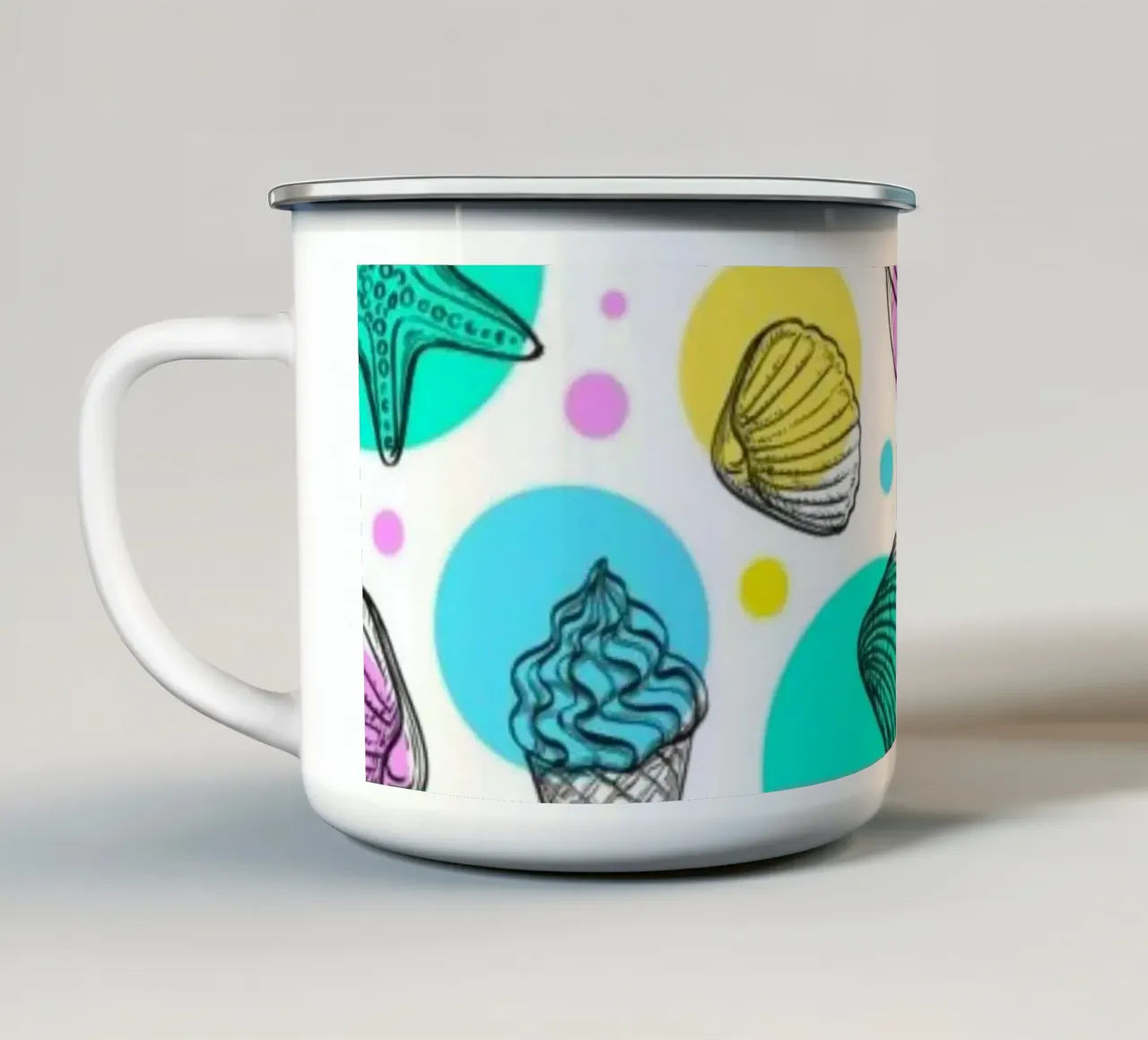 Modello estivo tazza in smalto da Unicorn Unlimited