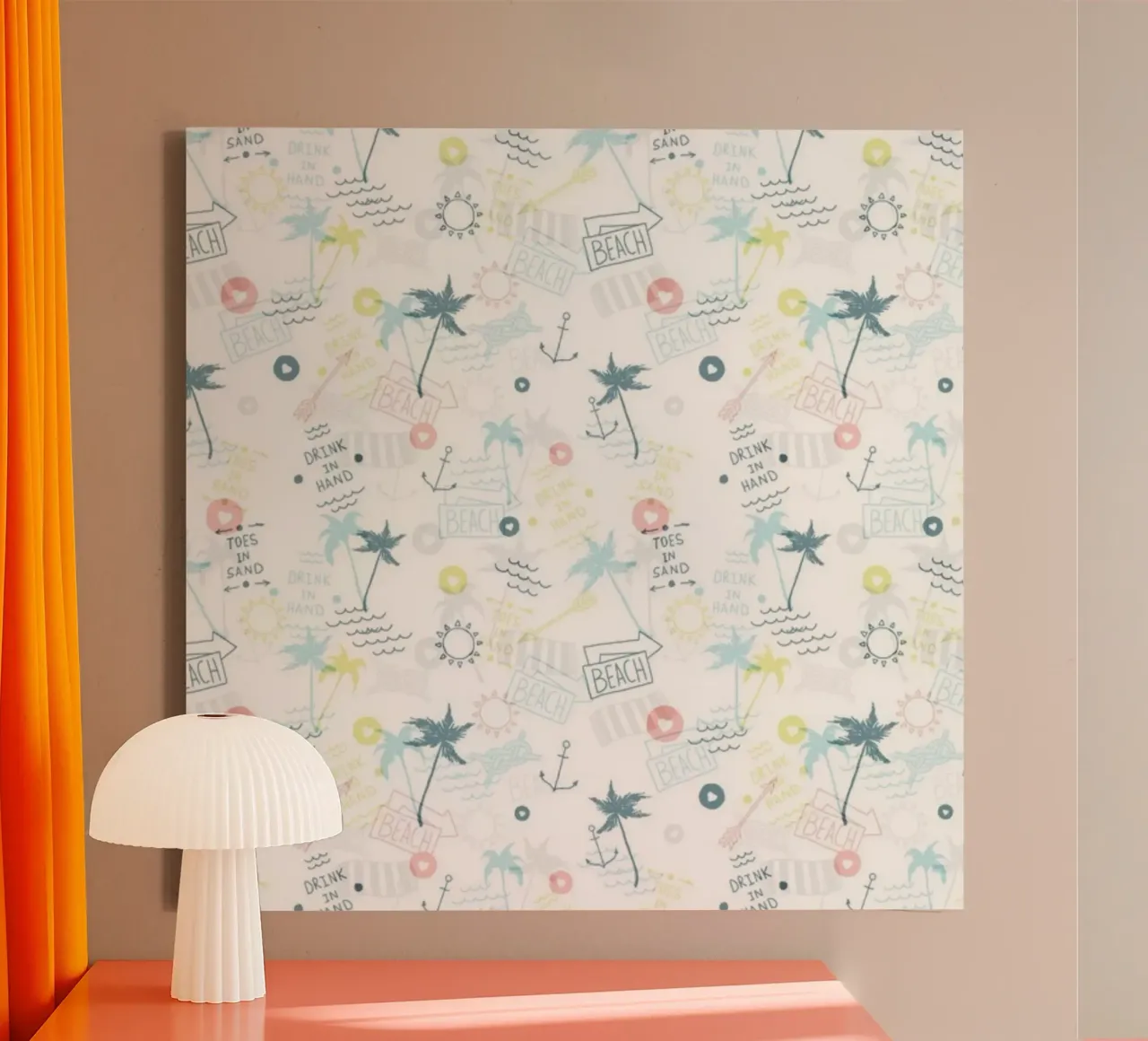 Summer pattern canvas with Floater frame by Unicorn Unlimited