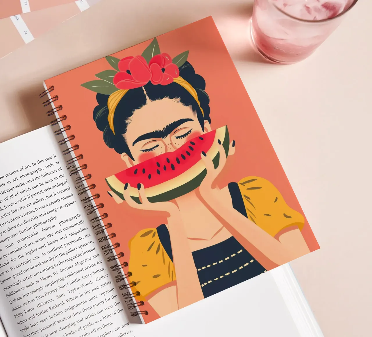 Frida Kahlo con anguria | Pop Art joie de vivre diario ad anelli da Autofocus