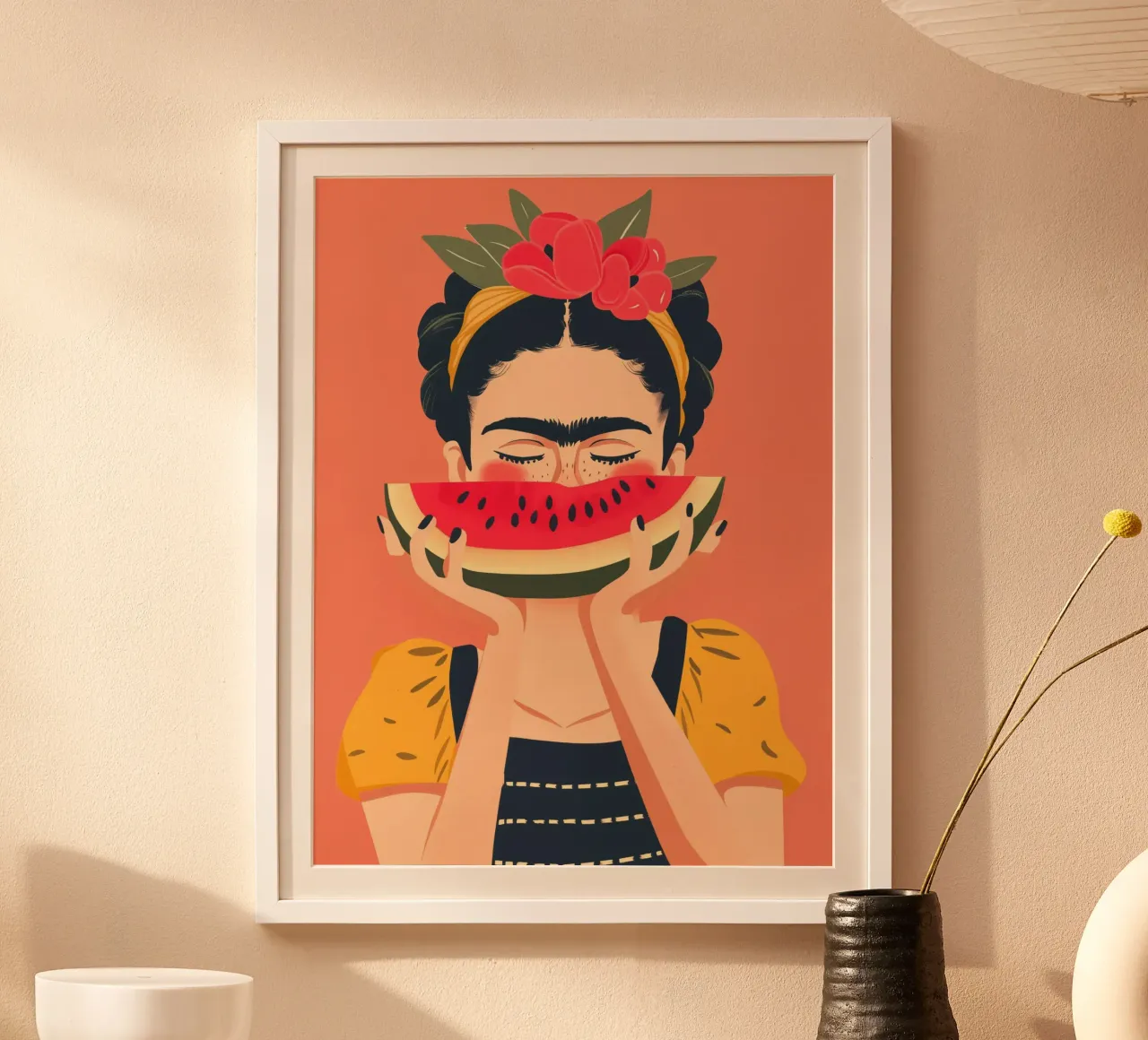 Frida con anguria pop art carta hahnemühle da Autofocus