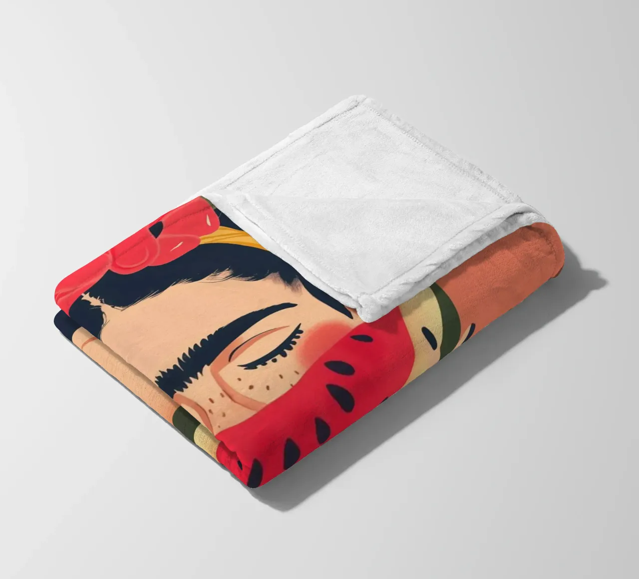 Frida con anguria pop art coperta in pile da Autofocus