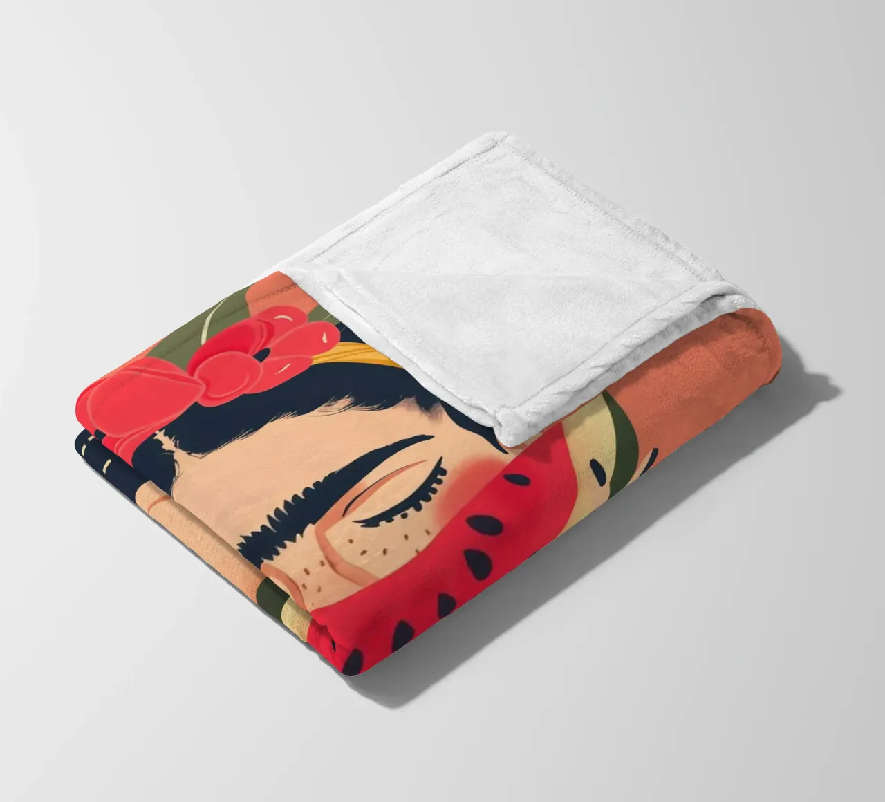 Frida con anguria pop art coperta in pile da Autofocus