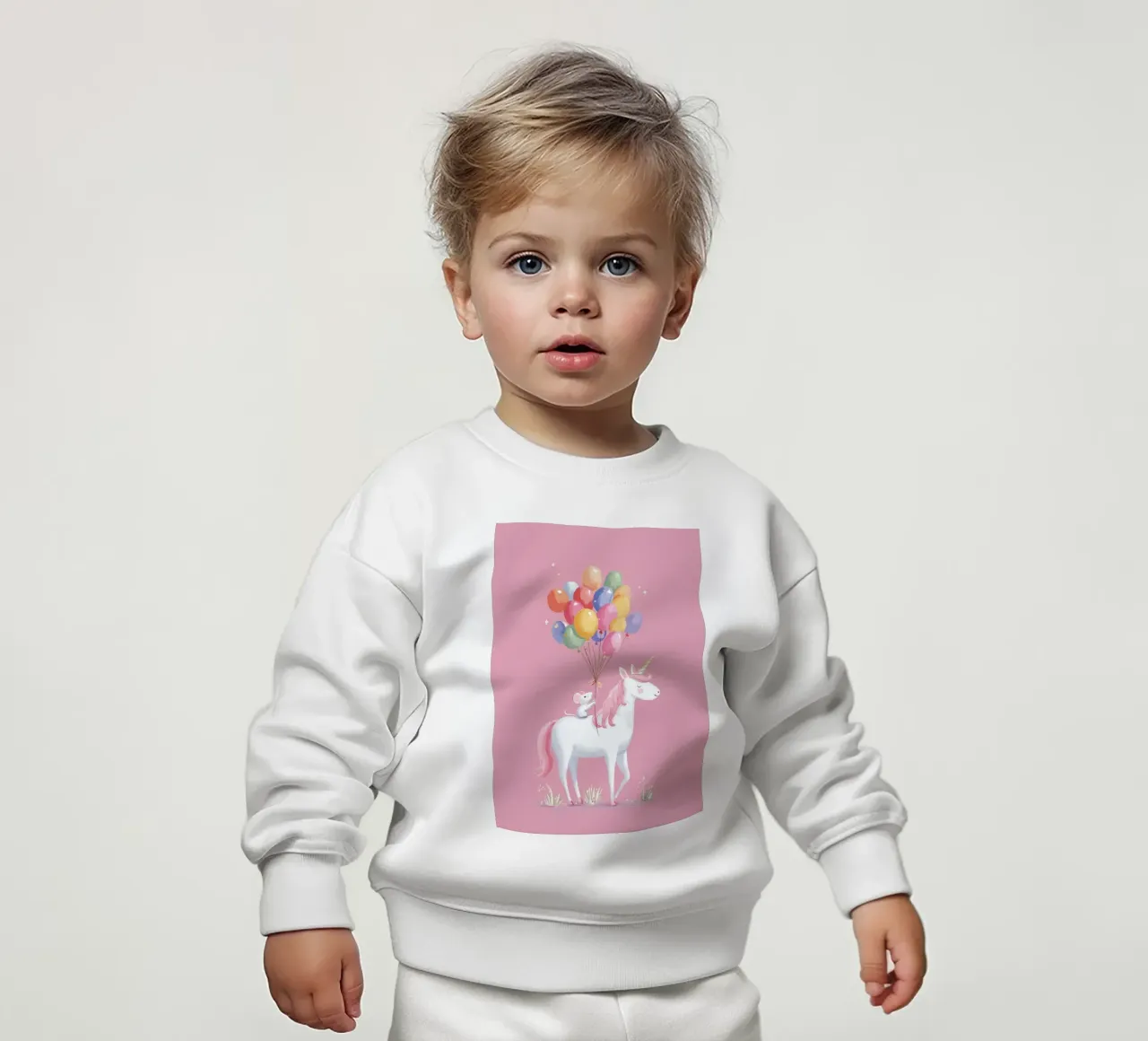 Mouse & Unicorn Adventure baby sweatshirt by Kiara