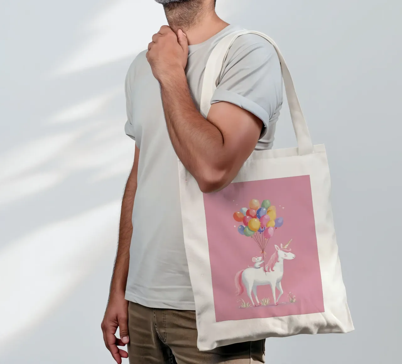 Mouse & Unicorn Adventure borsa in juta da Kiara