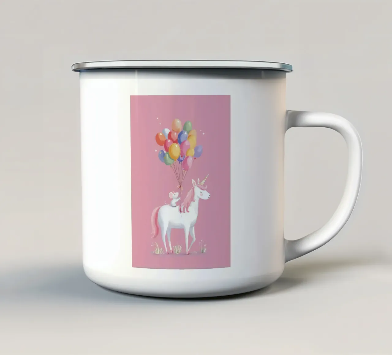 Mouse & Unicorn Adventure tazza in smalto da Kiara