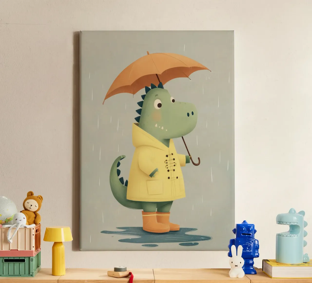 Puddle Jumper Dino tela con Cornice a cassetta da Kiara