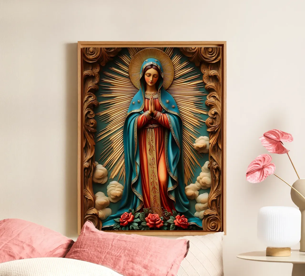 Vergine Maria tela con Cornice a cassetta da Stellar Creative