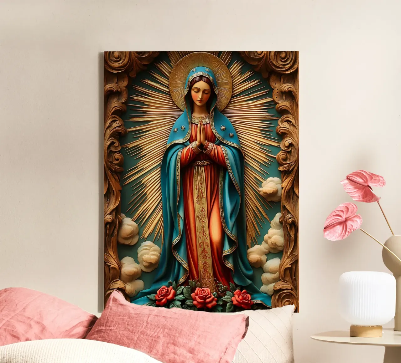 Vergine Maria tela con Cornice a cassetta da Stellar Creative