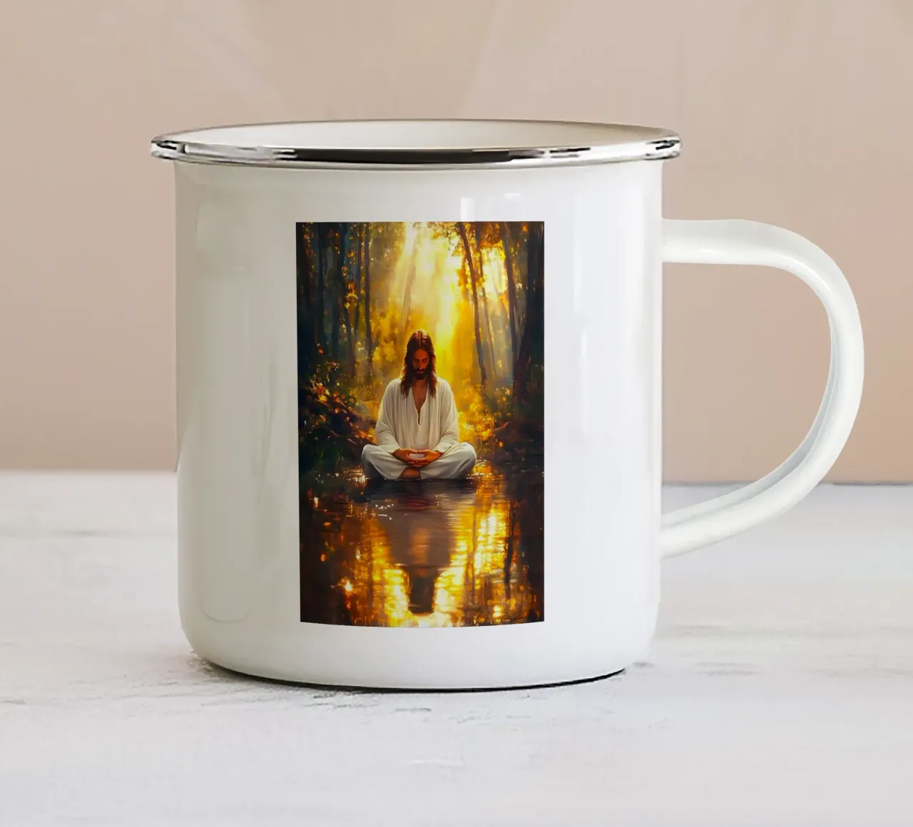Gesù Cristo tazza in smalto da Stellar Creative