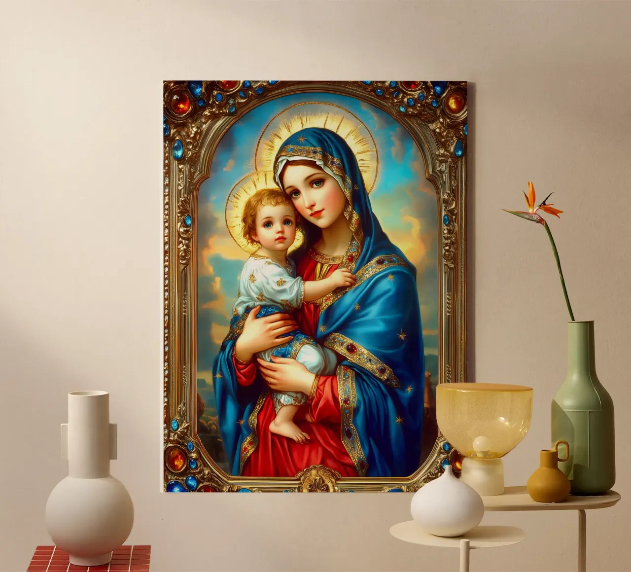 Vergine Maria tela con Cornice a cassetta da Stellar Creative