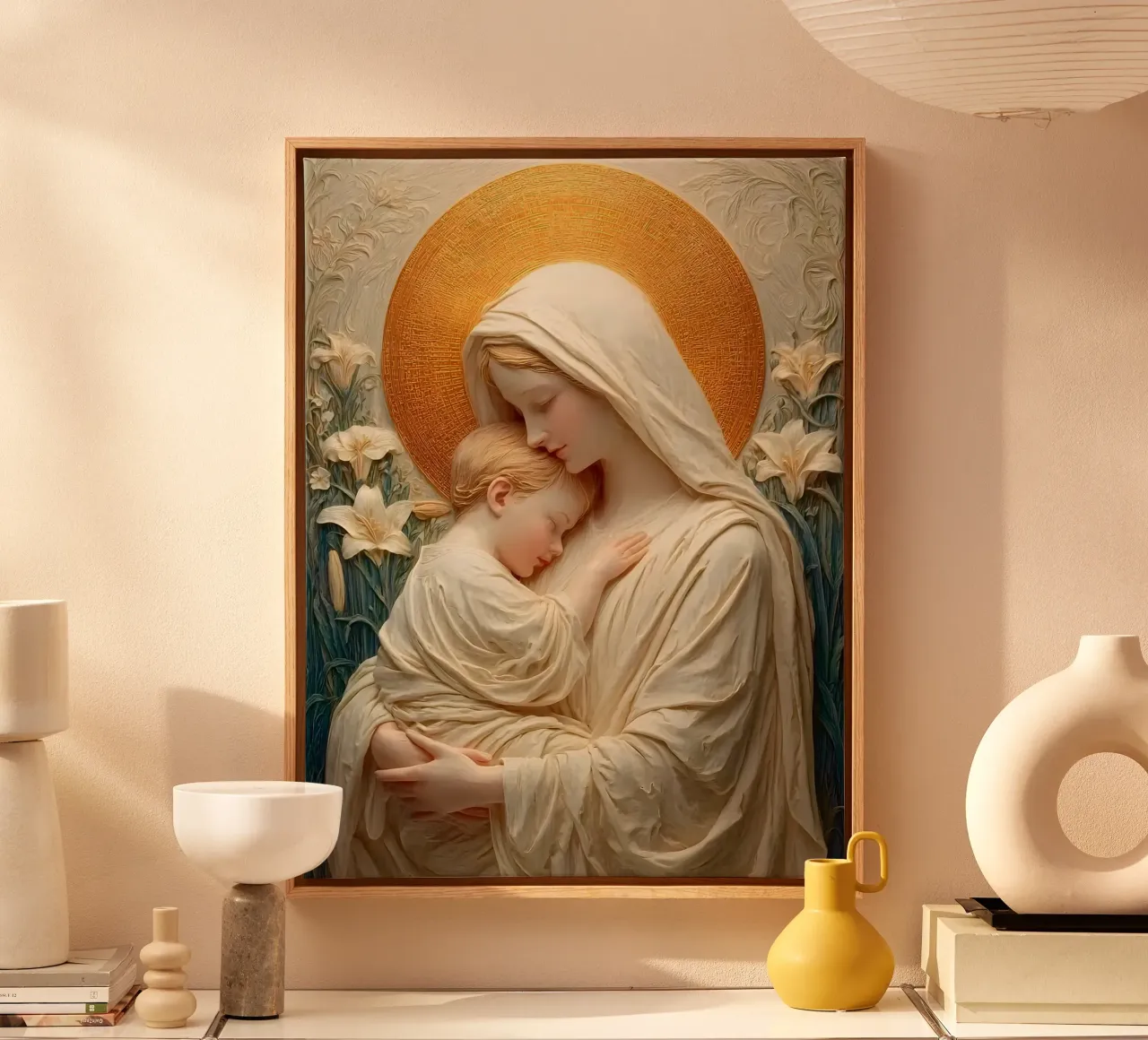 Vergine Maria tela con Cornice a cassetta da Stellar Creative