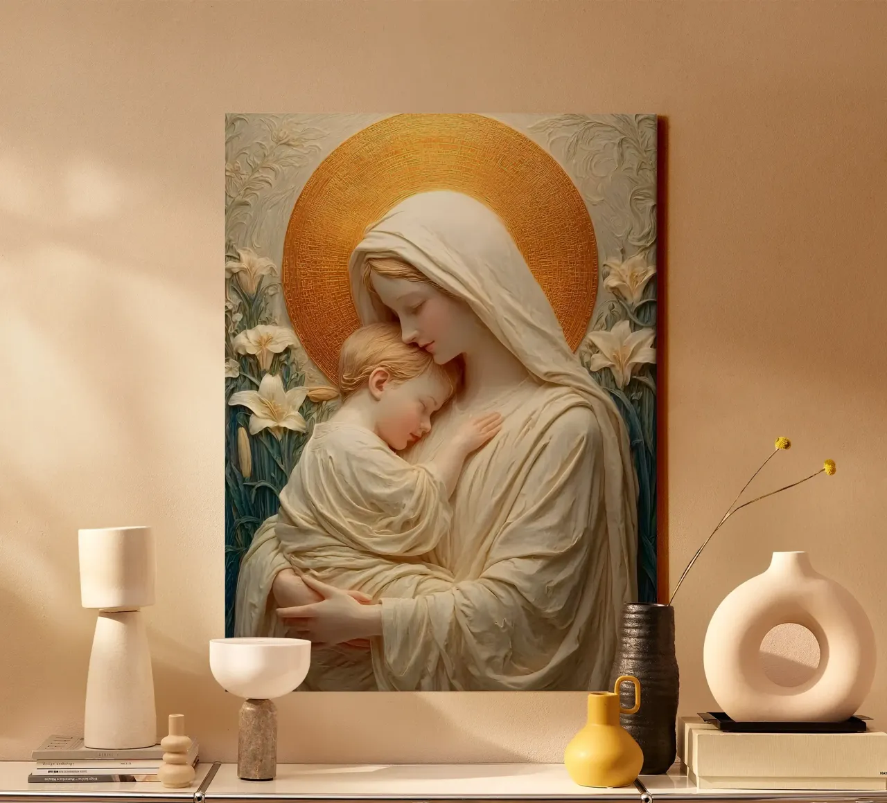 Vergine Maria tela con Cornice a cassetta da Stellar Creative