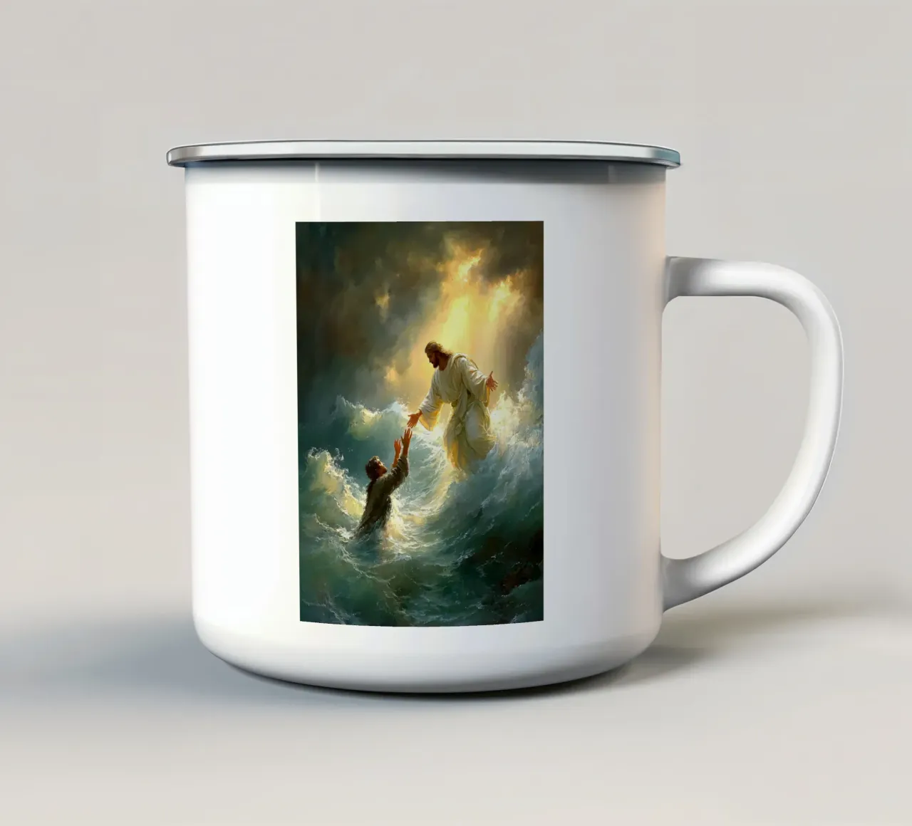 Gesù Cristo tazza in smalto da Stellar Creative