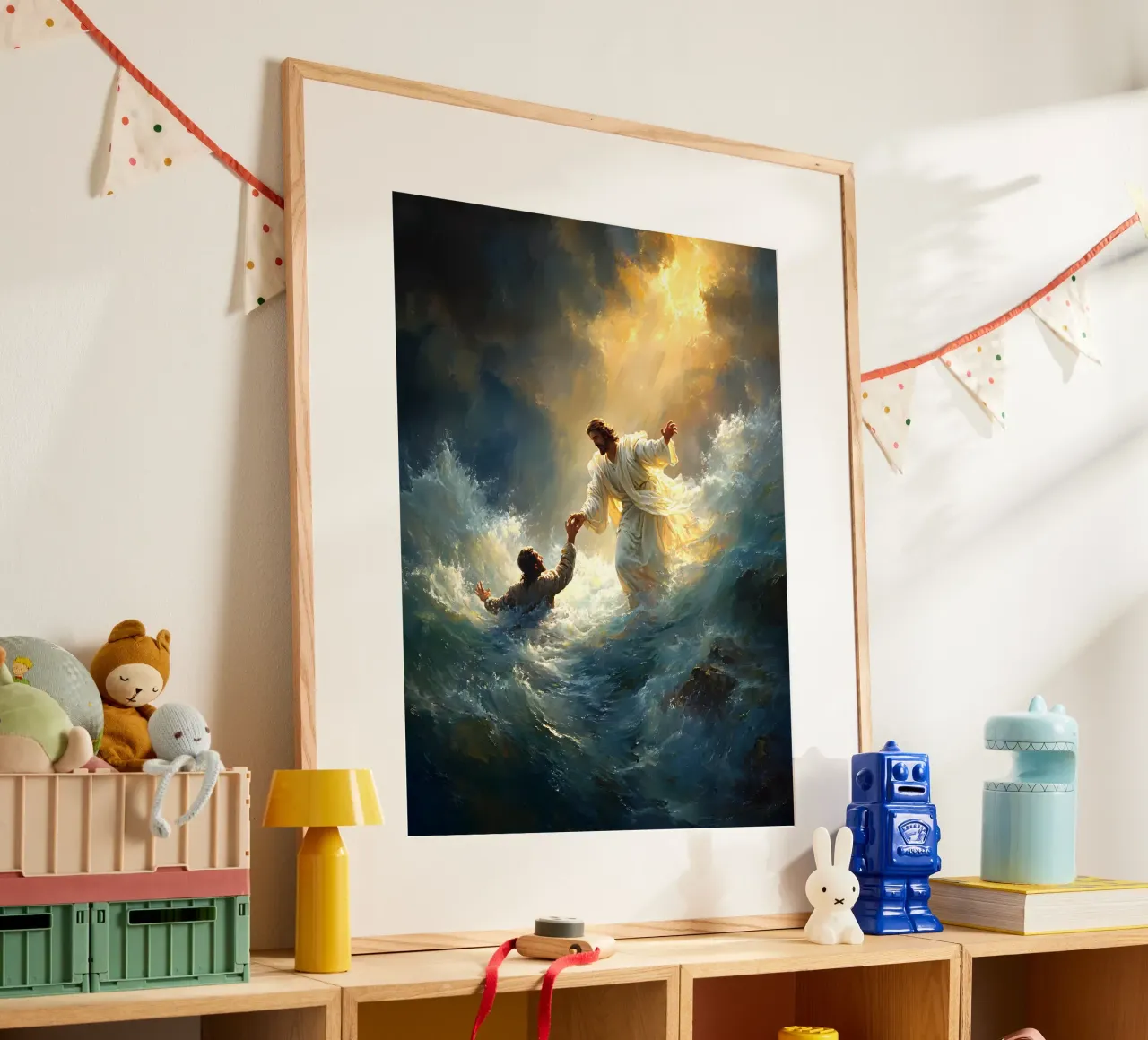 Gesù Cristo poster con telaio in alluminio da Stellar Creative