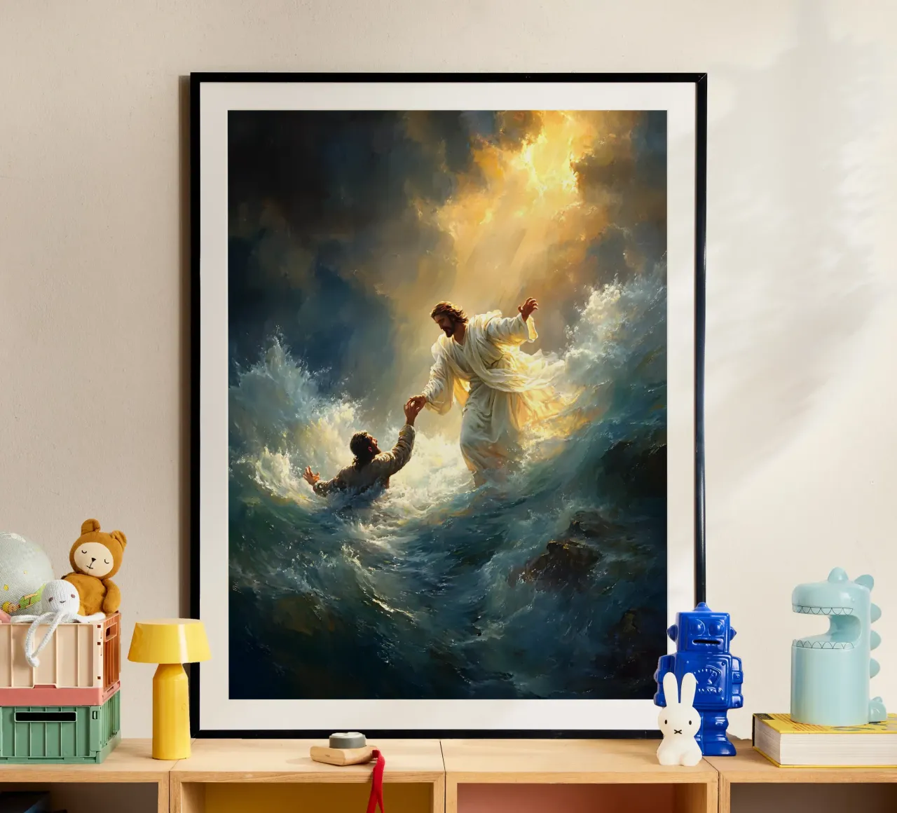 Gesù Cristo poster con telaio in alluminio da Stellar Creative