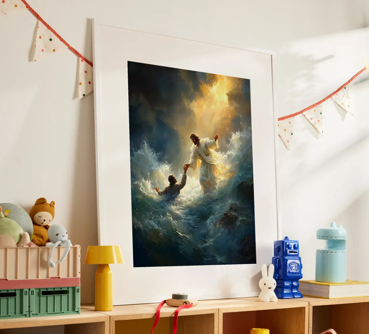 Gesù Cristo poster con telaio in alluminio da Stellar Creative