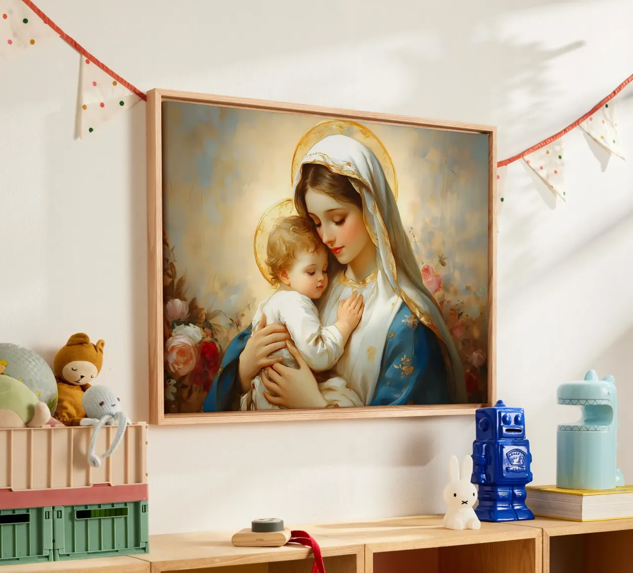 Vergine Maria tela con Cornice a cassetta da Stellar Creative