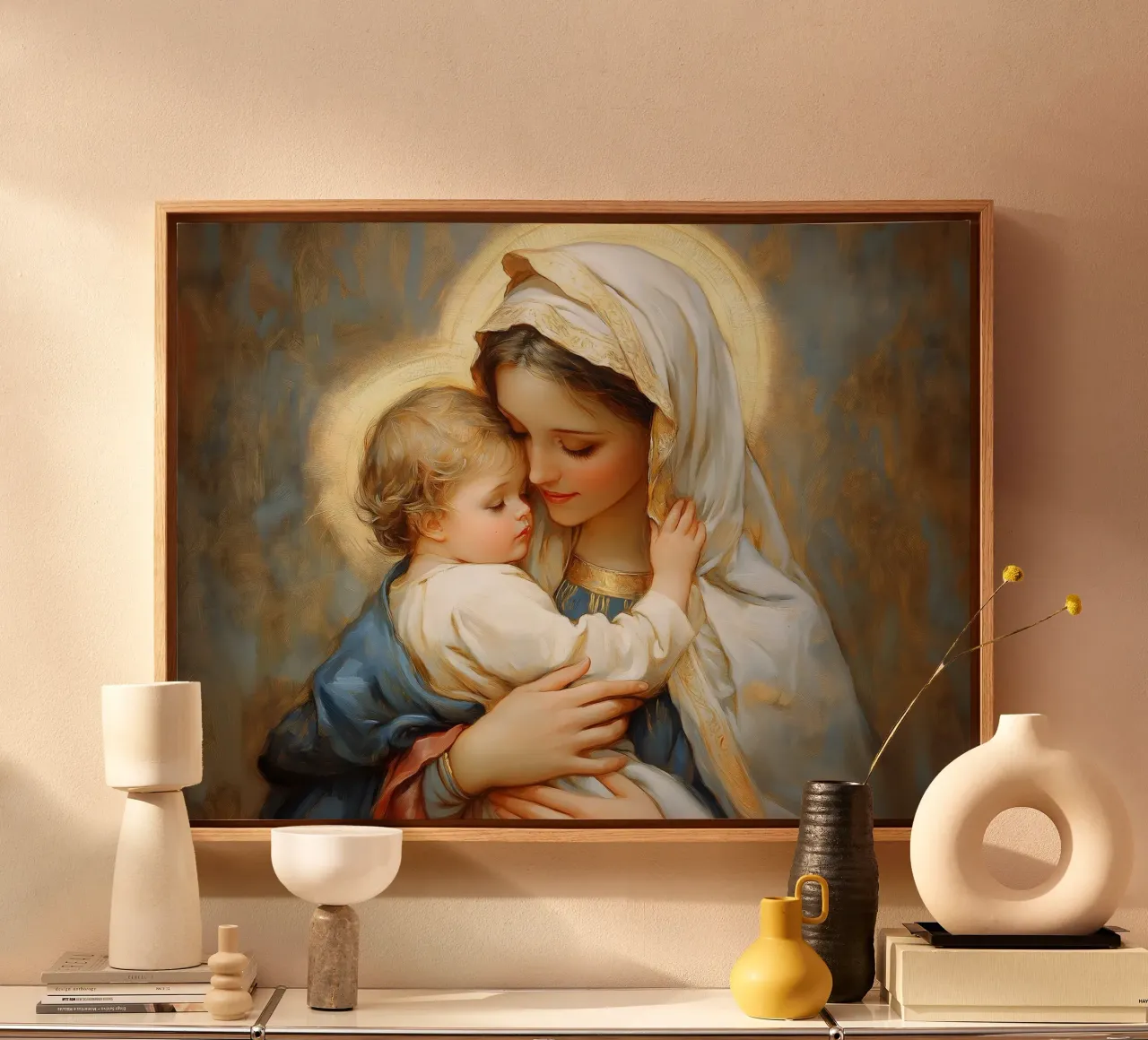 Vergine Maria tela con Cornice a cassetta da Stellar Creative