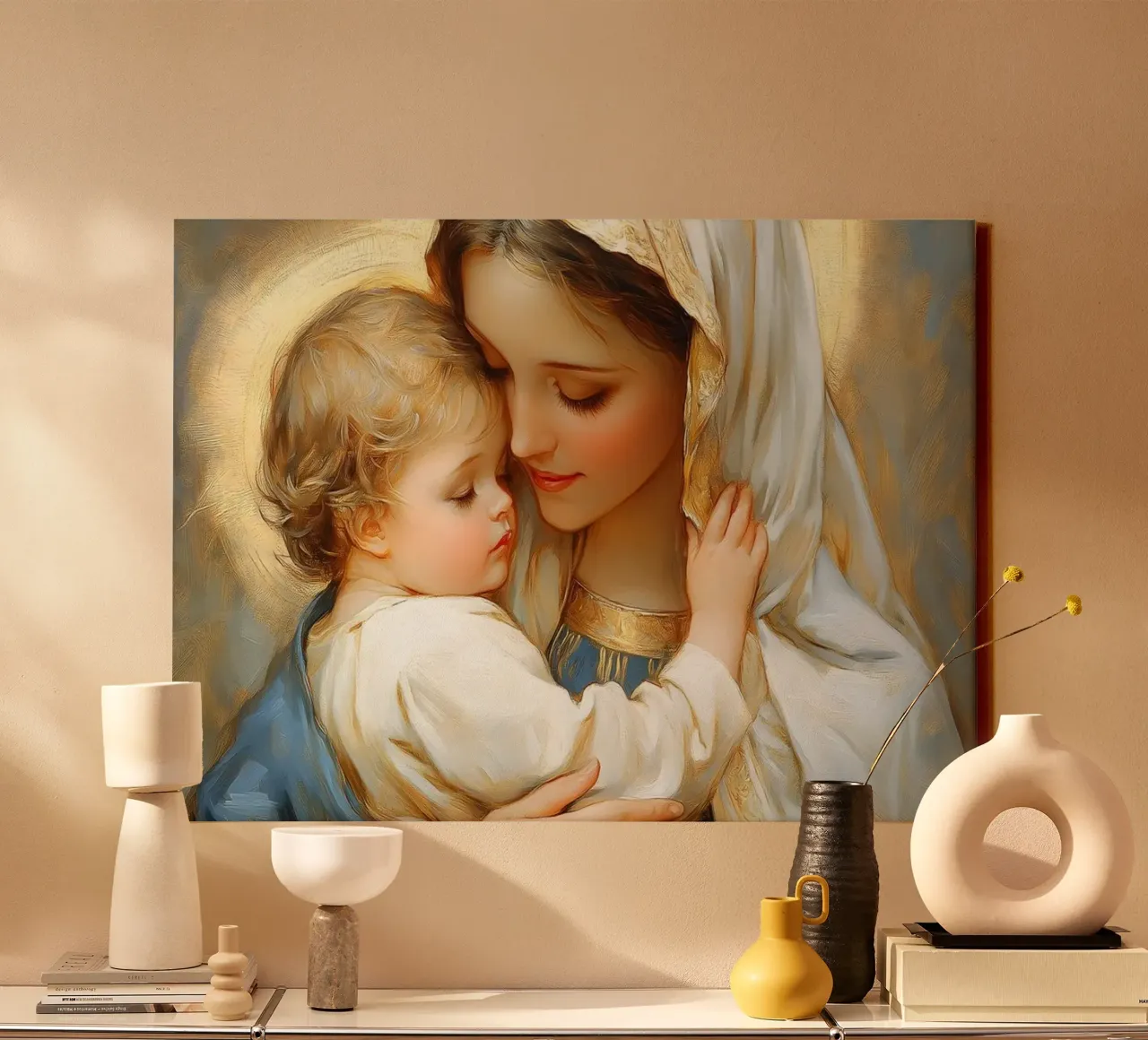 Vergine Maria tela con Cornice a cassetta da Stellar Creative