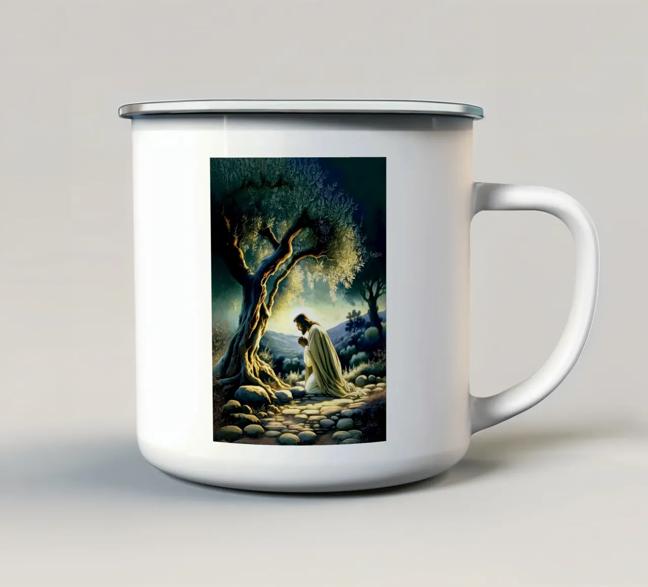 Gesù Cristo tazza in smalto da Stellar Creative