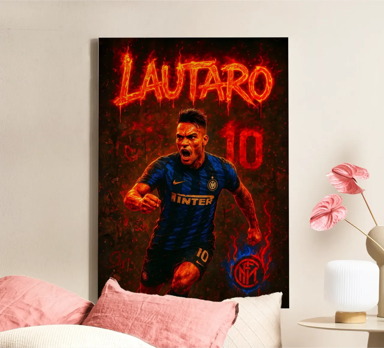 Lautaro Martinez tela con Cornice a cassetta da Cyberpunk Canvas
