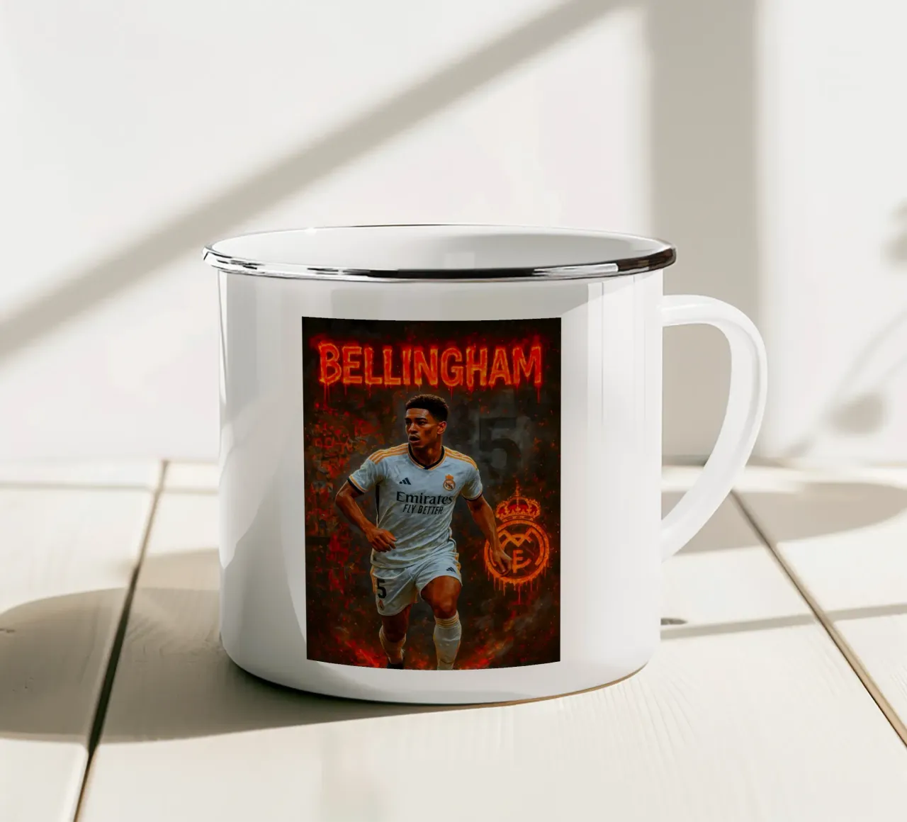 Jude Bellingham tazza in smalto da Cyberpunk Canvas