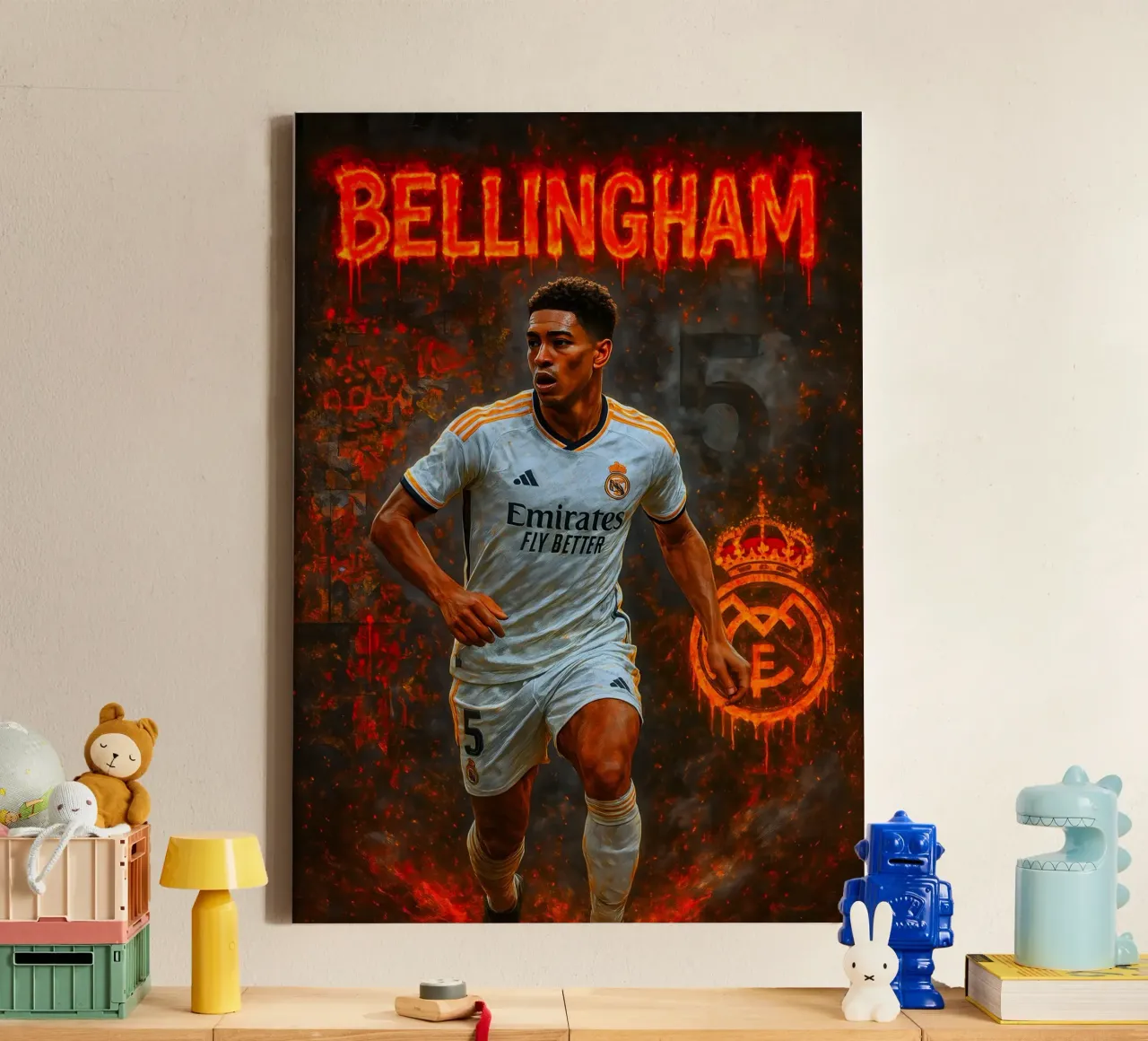 Jude Bellingham canvas met Baklijst van Cyberpunk Canvas