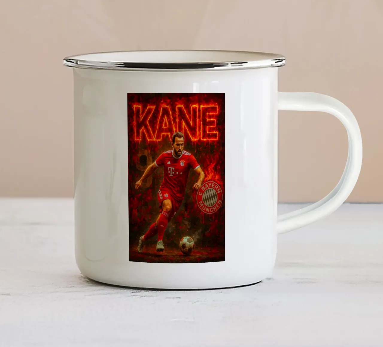 Harry Kane tazza in smalto da Cyberpunk Canvas