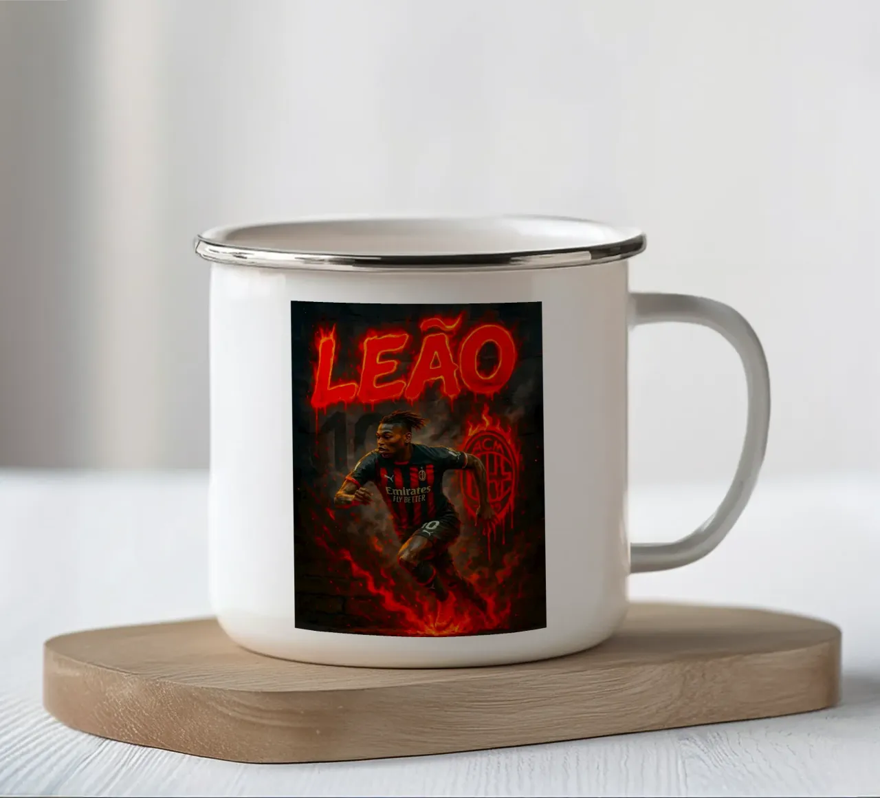 Rafael Leão tazza in smalto da Cyberpunk Canvas