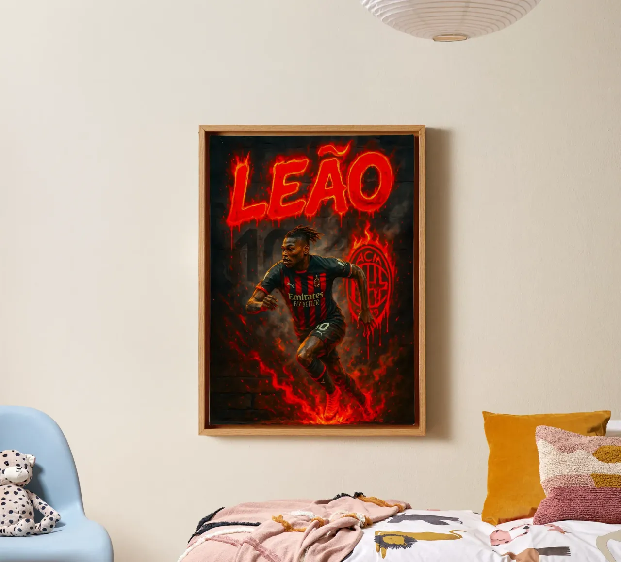 Rafael Leão canvas met Baklijst van Cyberpunk Canvas