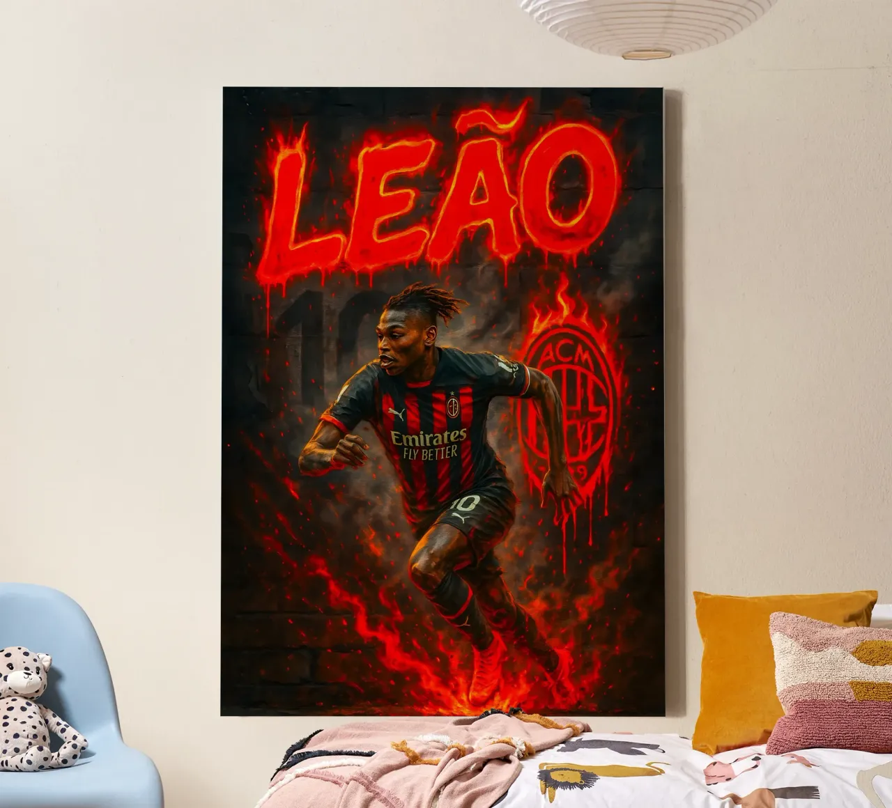 Rafael Leão canvas met Baklijst van Cyberpunk Canvas