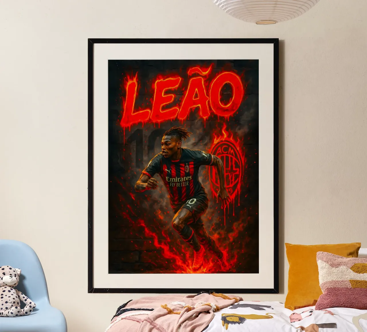 Rafael Leão poster con telaio in alluminio da Cyberpunk Canvas