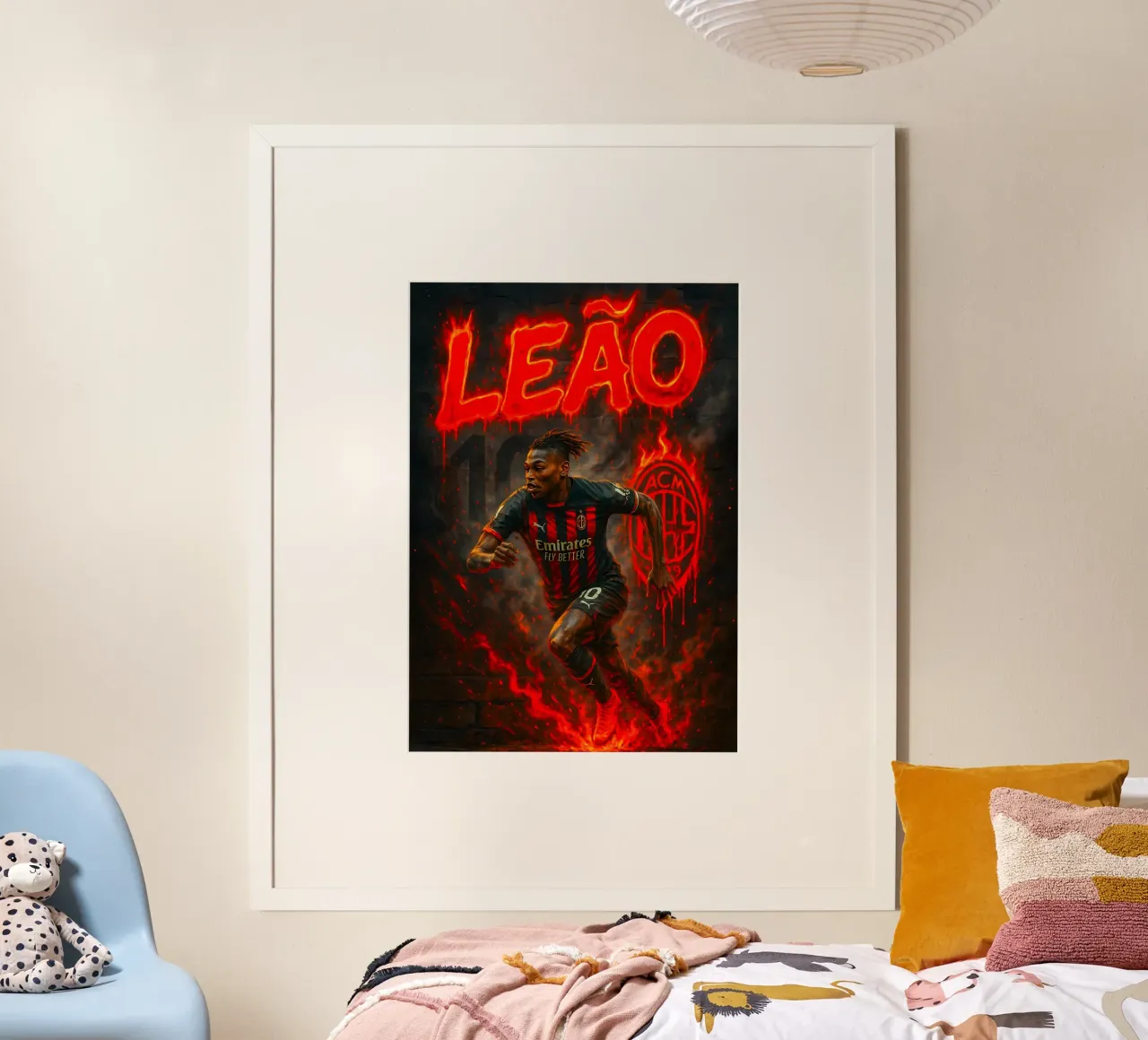 Rafael Leão poster con telaio in alluminio da Cyberpunk Canvas