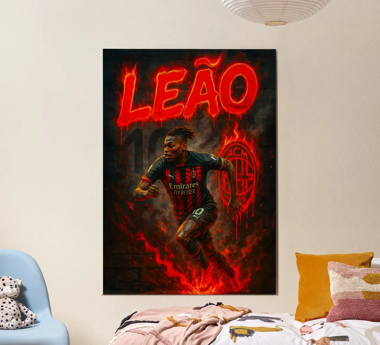 Rafael Leão poster con telaio in alluminio da Cyberpunk Canvas