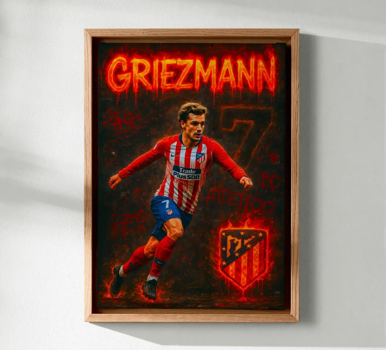 Antoine Griezmann tela con Cornice a cassetta da Cyberpunk Canvas