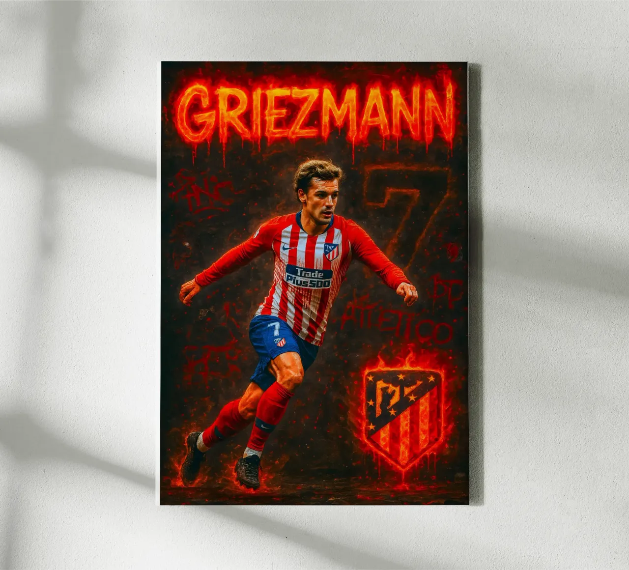 Antoine Griezmann tela con Cornice a cassetta da Cyberpunk Canvas