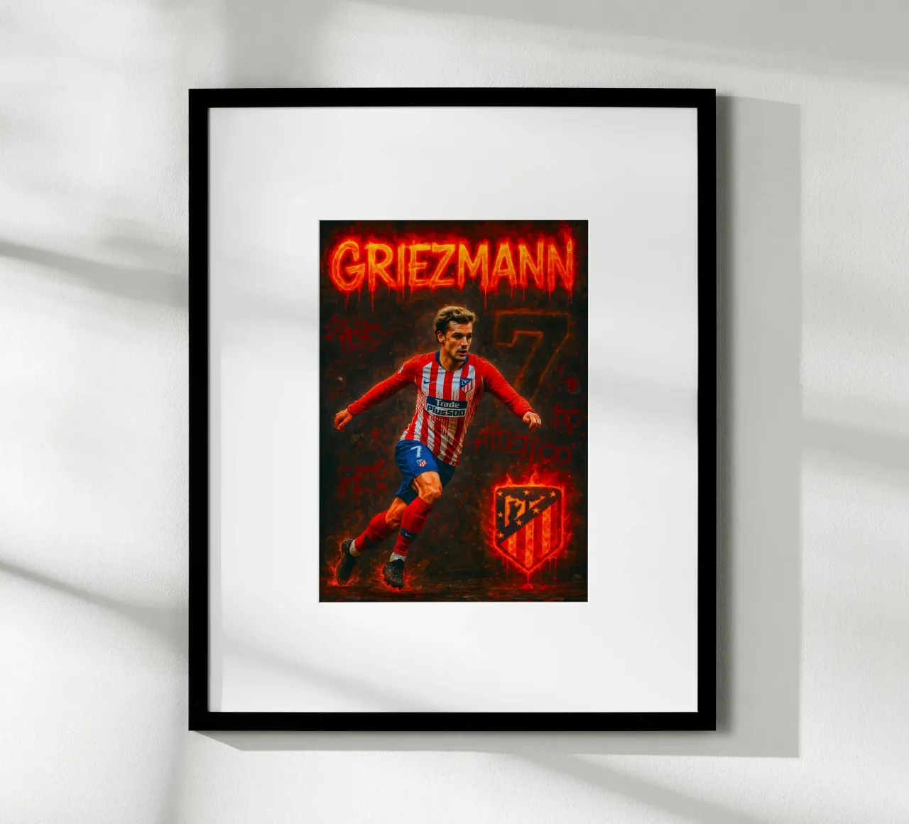 Antoine Griezmann poster con telaio in plastica da Cyberpunk Canvas