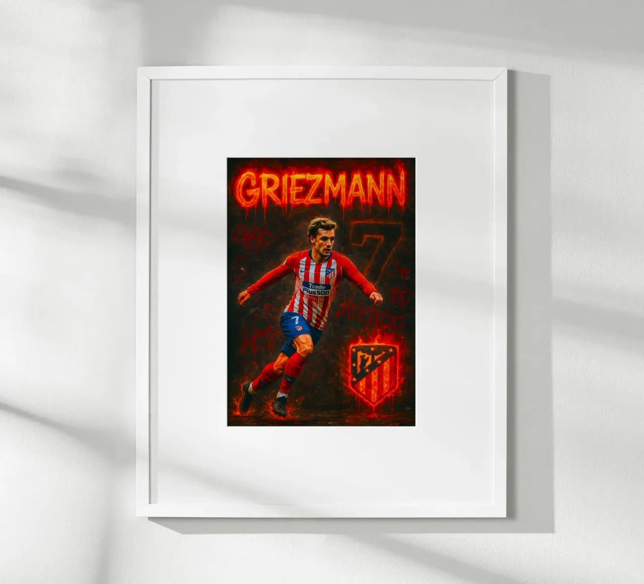 Antoine Griezmann poster con telaio in plastica da Cyberpunk Canvas