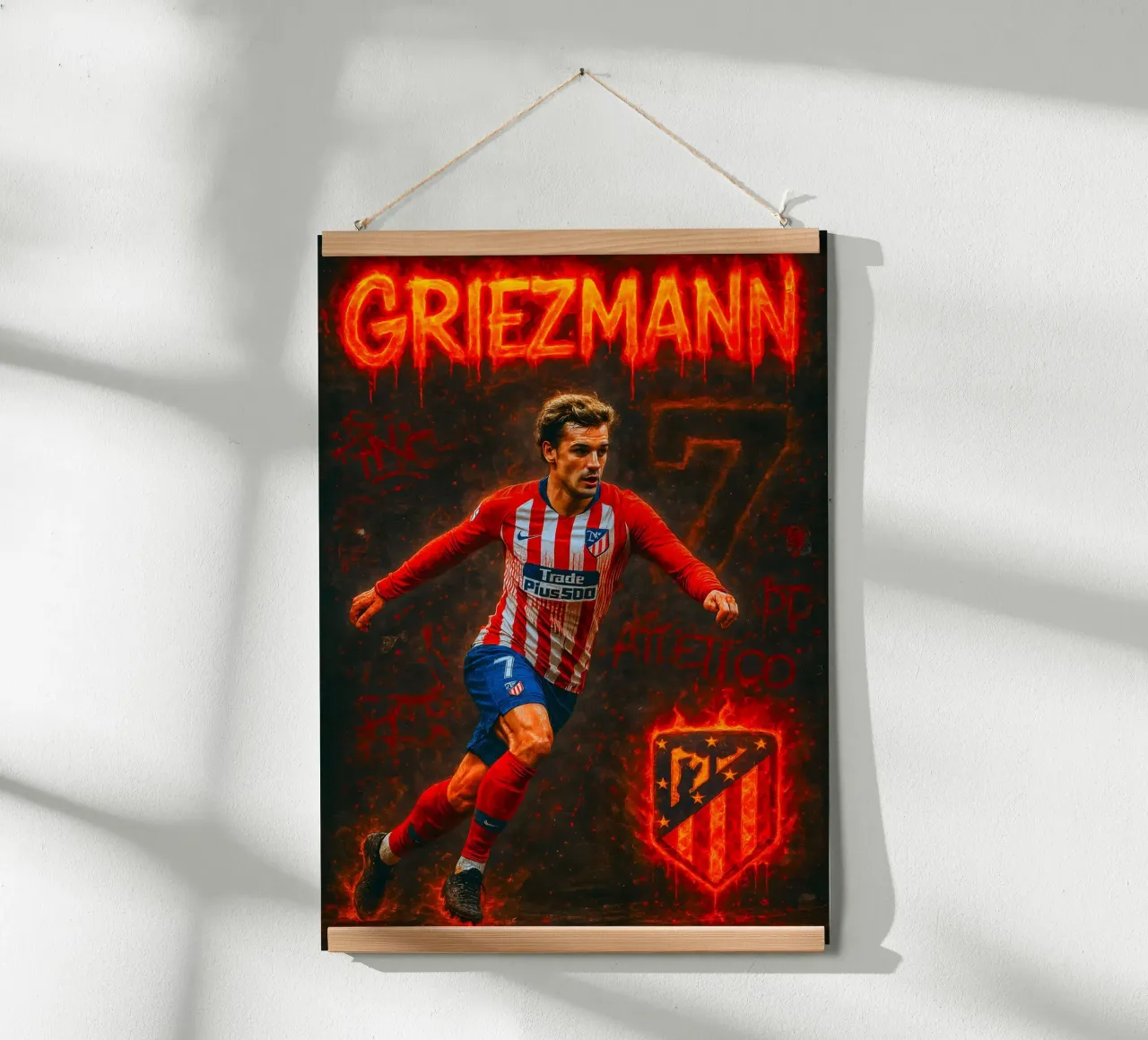 Antoine Griezmann poster con telaio in plastica da Cyberpunk Canvas