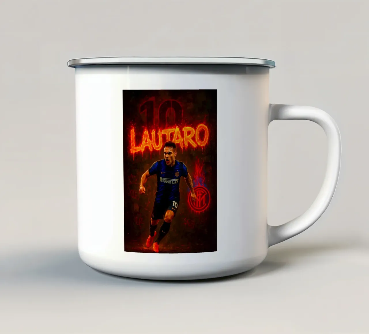 Lautaro Martínez tazza in smalto da Cyberpunk Canvas