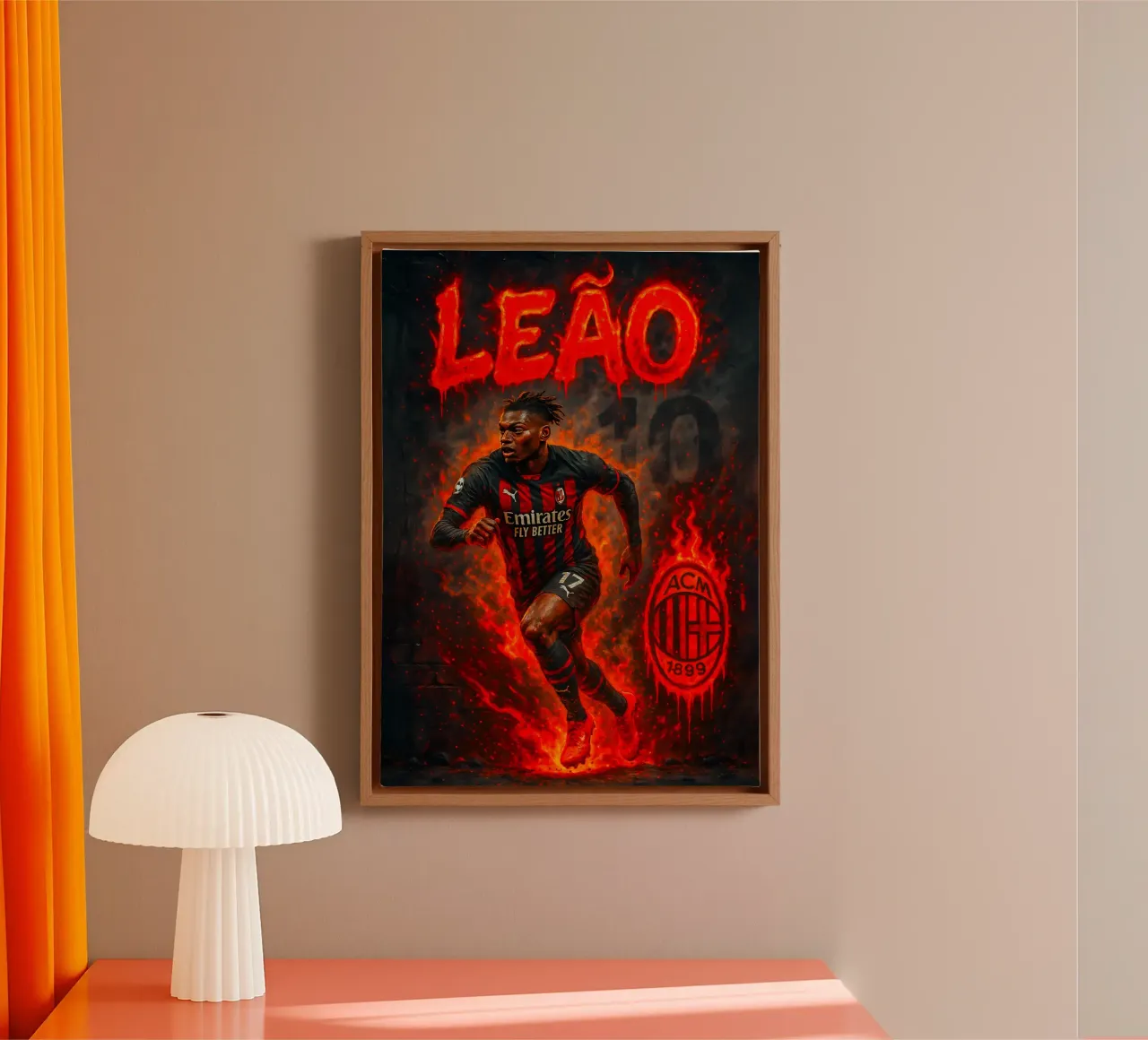 Rafael Leão canvas met Baklijst van Cyberpunk Canvas