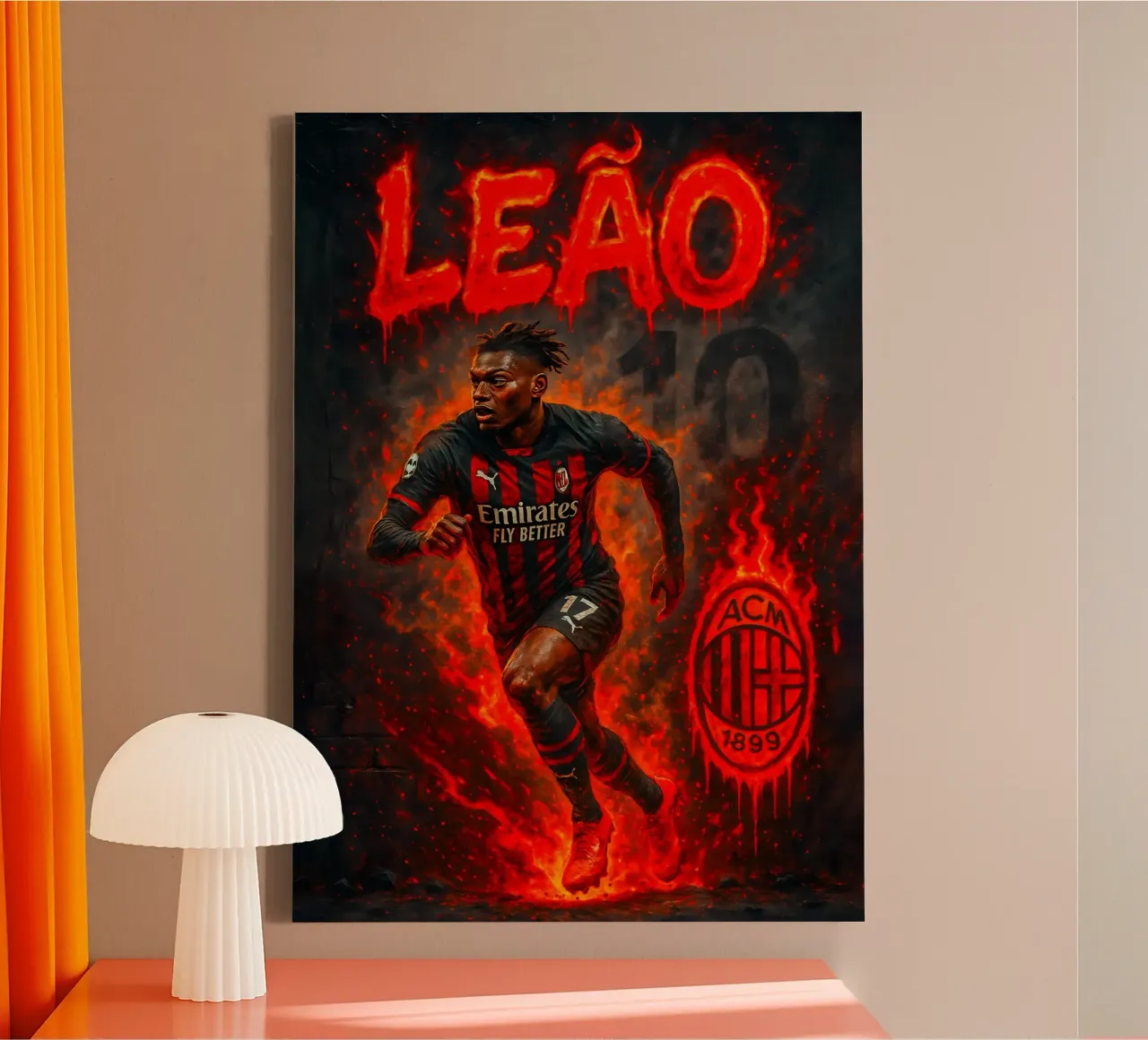 Rafael Leão canvas met Baklijst van Cyberpunk Canvas