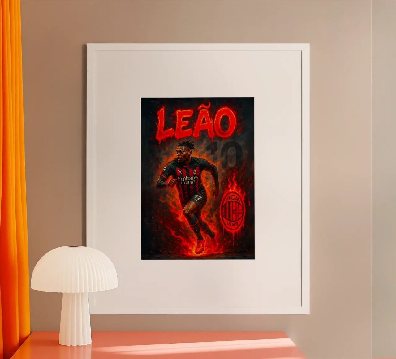 Rafael Leão poster con telaio in plastica da Cyberpunk Canvas