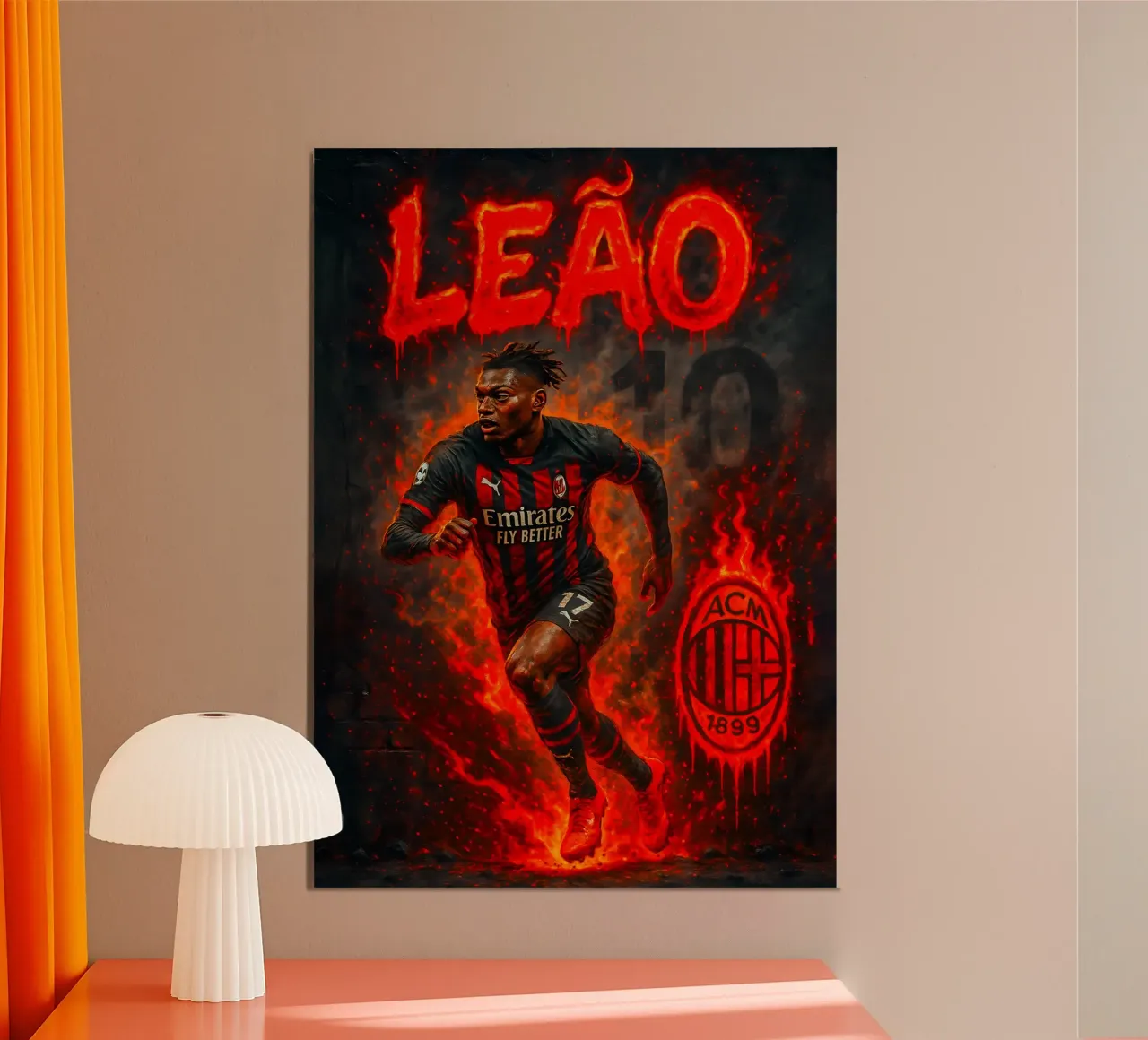 Rafael Leão poster con telaio in plastica da Cyberpunk Canvas